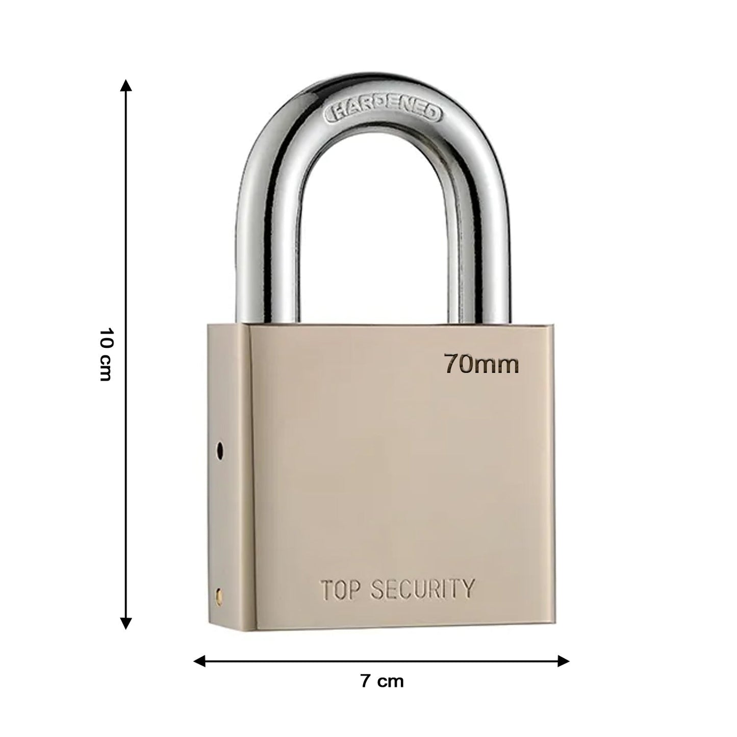 1690 Heavy Steel Premium Square Padlock 70mm With 4 Keys | Multipurpose Hardened Shackle Padlock for Door, Gate, Shutter and Home 