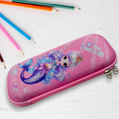 Pencil Case for Girls, Cute Pencil Case for Kids, Storage Pouch Large Capacity with Compartment & Zipper & Unicorn Ornaments, Toddler School Supply Organizer for Students, Stationery Box Pouch (1 Pc / 23x10 Cm) - Discount Karo