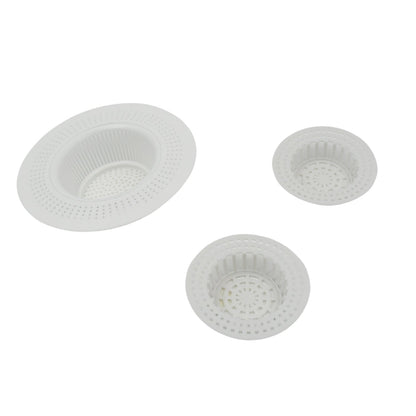 Plastic Sink Strainer for Kitchen| Basin Strainer | Waste Filter Jali | Basin Strainer | Sink Jali | Waste Filter Cup | Sink mesh Filter | Plastic Drain Strainer (3 Pcs Set) - Discount Karo