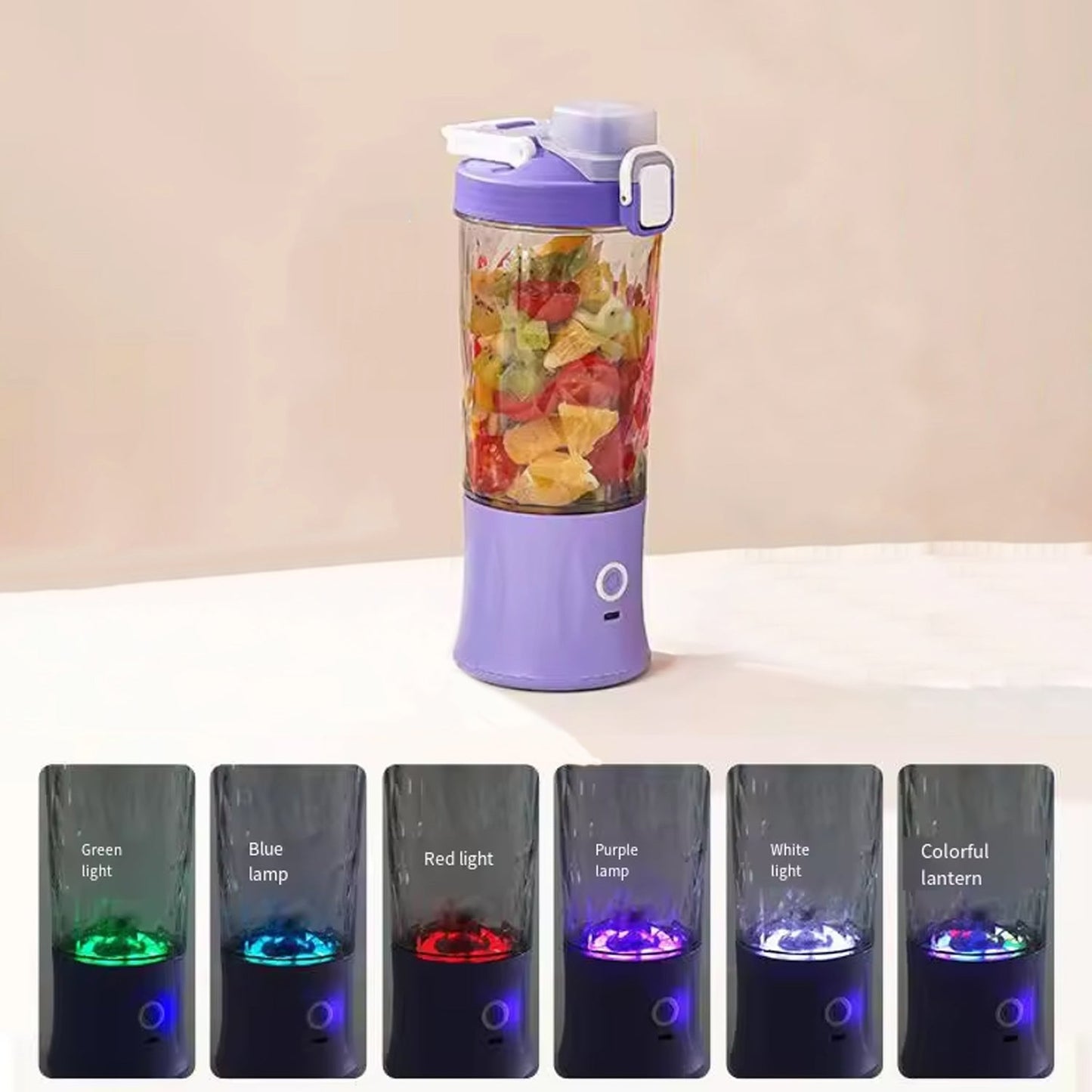 Eletric Crusher Juicer With Multicolor Light, 8 Blades (600 ML / Multicolor) - Discount Karo