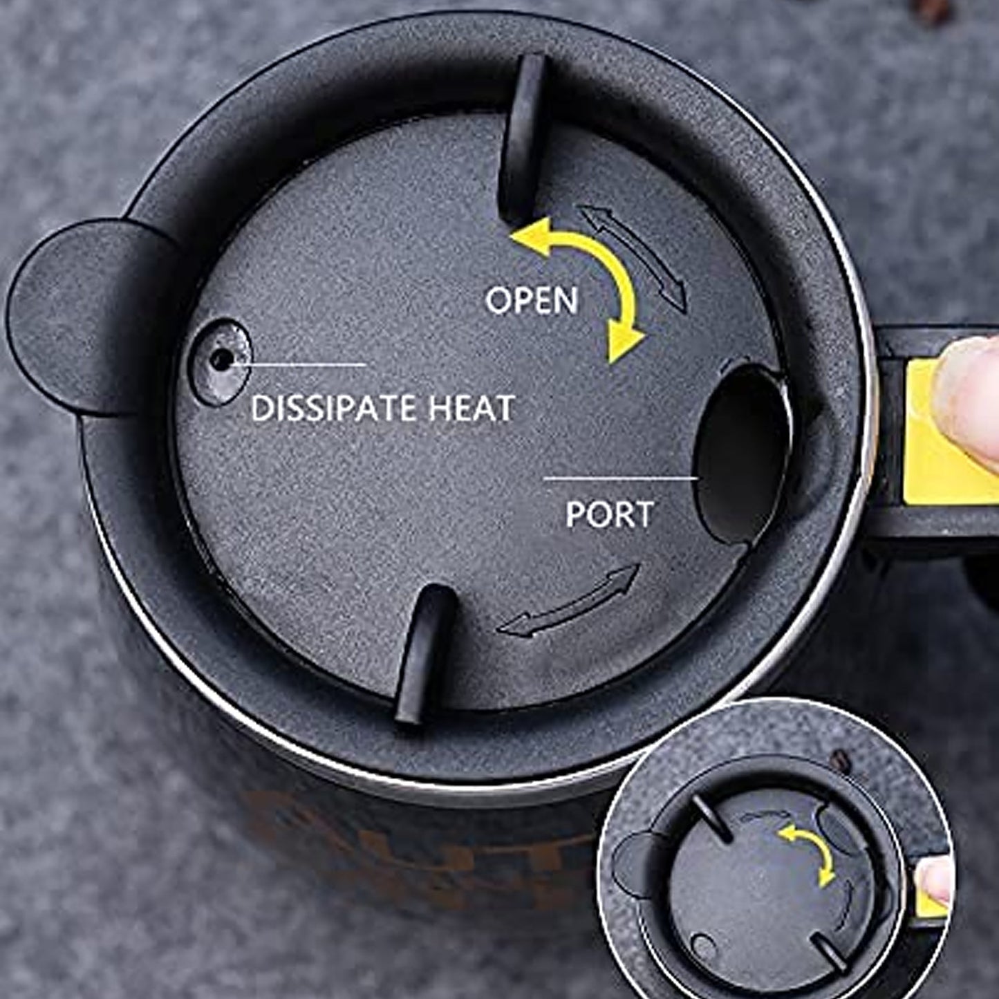 Self Stirring Mug With Lid used in all kinds of household and official places for serving drinks, coffee, any types of beverages etc. (1 Pc / 400 ML) - Discount Karo