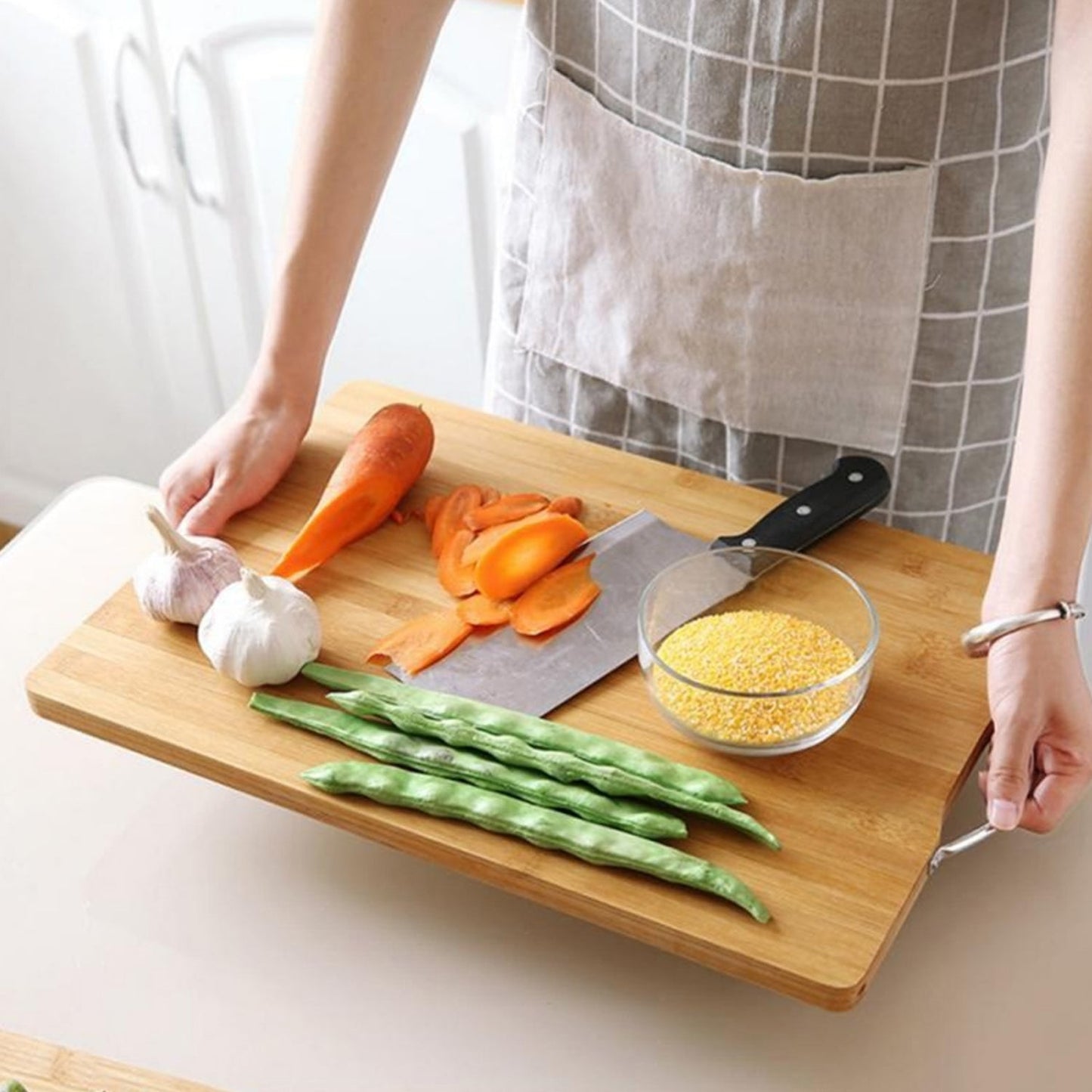 Wooden Chopping Board Big Size Kitchen Chopping Board Household Cutting Board Knife Board Vegetable Cutting and Fruit Multi-purpose Steel Vs Wooden Sticky Board Cutting board For Kitchen Use - Discount Karo