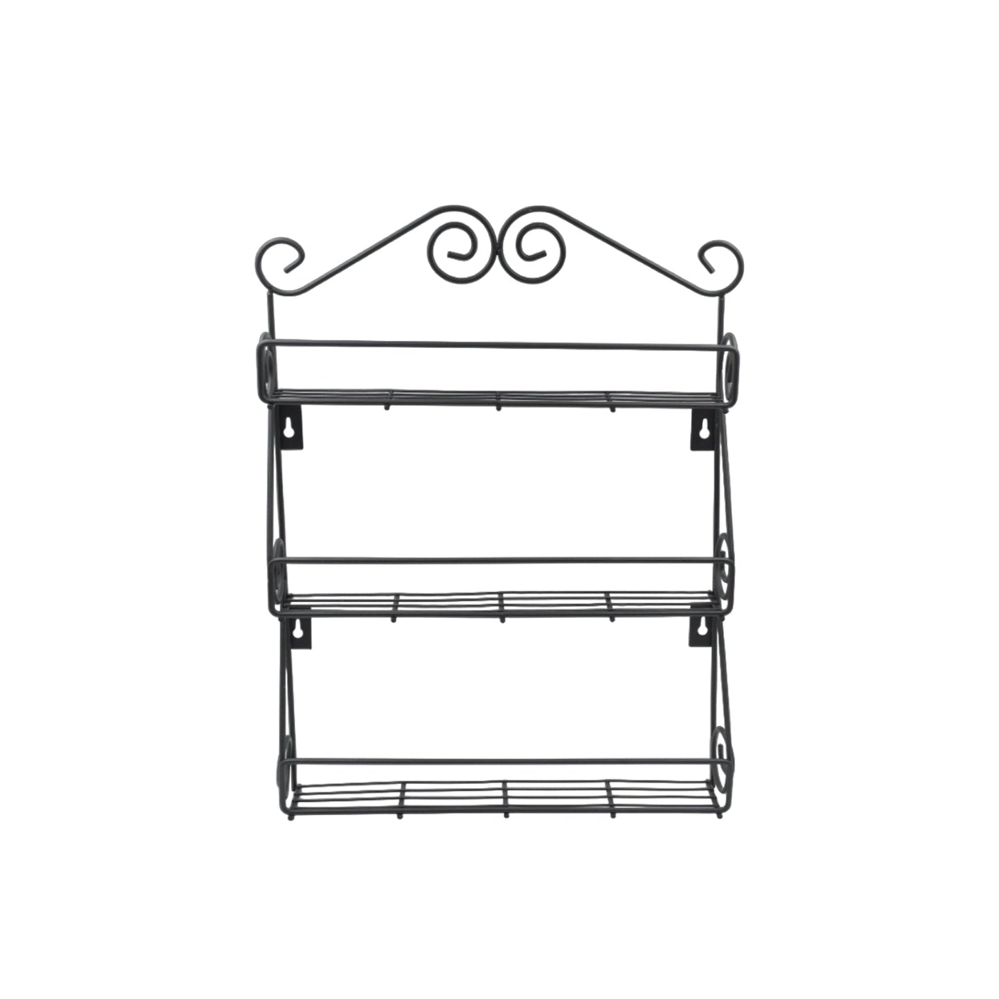 Big Wall Mounted Iron Wall Shelf with 3 Storage Racks for Kitchen, Pantry, Cabinet, Counter top or Free Standing, Rack Holder for Kitchen - Discount Karo