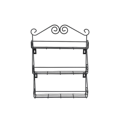 Big Wall Mounted Iron Wall Shelf with 3 Storage Racks for Kitchen, Pantry, Cabinet, Counter top or Free Standing, Rack Holder for Kitchen - Discount Karo