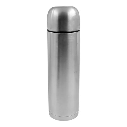 Vacuum Flask With Cover, 18/8 Stainless Steel | Hot and Cold Water Bottle with Push-Down Lid | Double Walled Stainless Steel Bottle for Travel, Home, Office, School, Picnic (750 ML) - Discount Karo