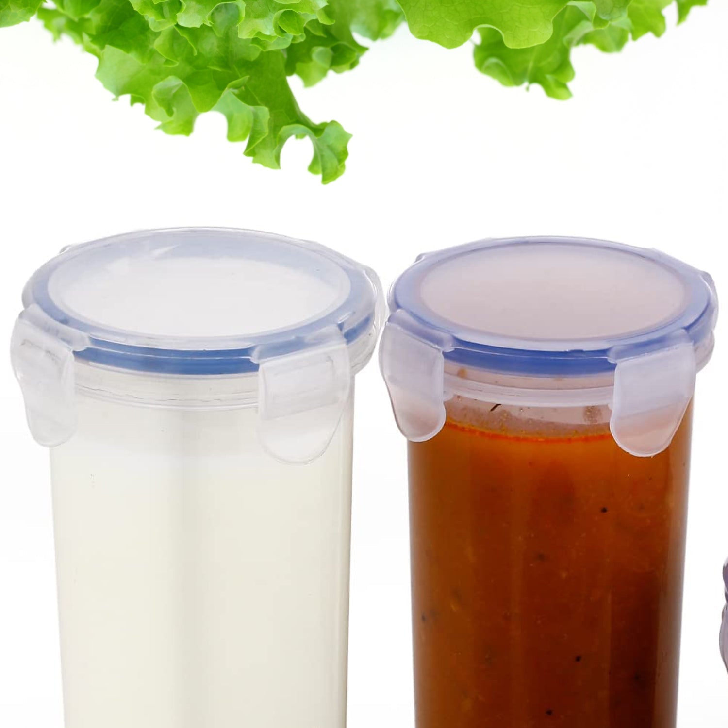 Plastic Liquid Round Airtight Food Storage Container with Leak Proof Locking Lid - Discount Karo