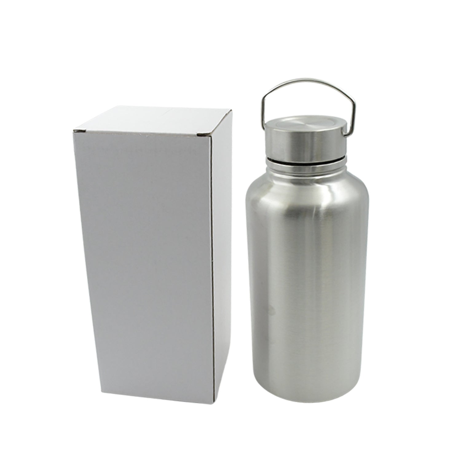 Stainless Steel Water Bottle with Handle (Large): Leak Proof, Hot & Cold, Gym - Discount Karo