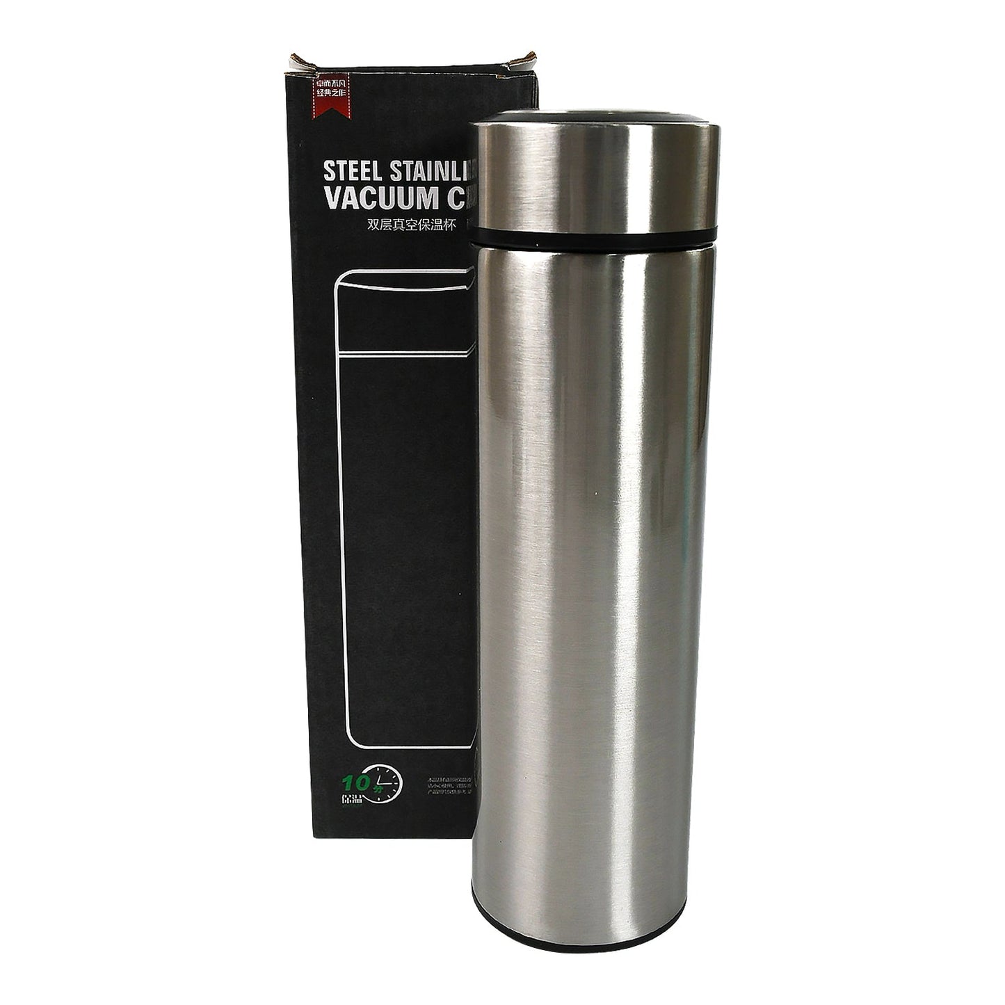 Double Stainless Steel Wall Smart Flask Vacuum Insulated Water Bottle | Perfect for Hot and Cold Drinks | for Campaign Travelling (450ml) - Discount Karo