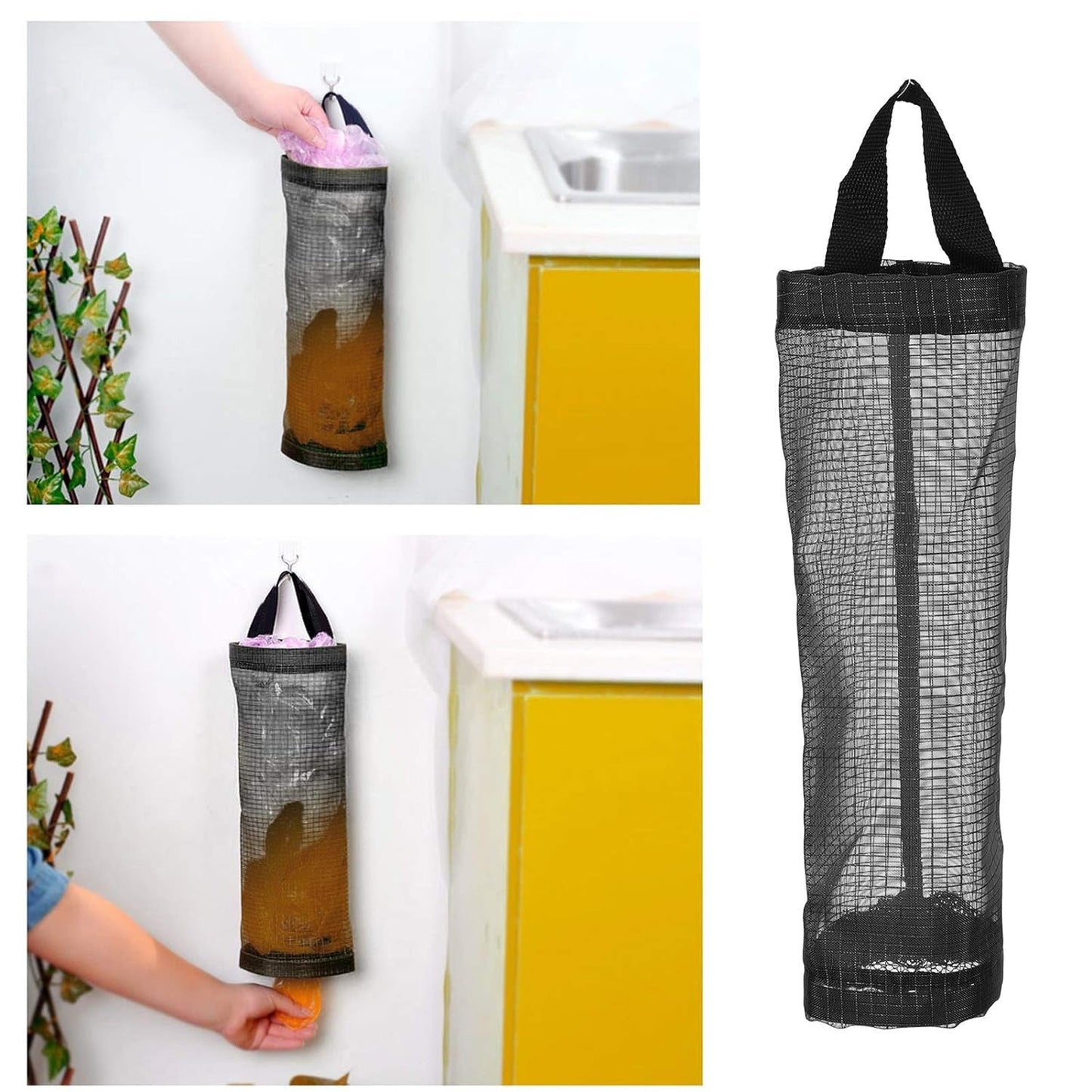 Hanging Waste Bag Holder, Garbage Bag Storage Bag, Widening Handle Hanging Sturdy for Store Garbage Bags Home Store Debris Kitchen, Bedroom Large Capacity for Restaurant (1 Pc) - Discount Karo