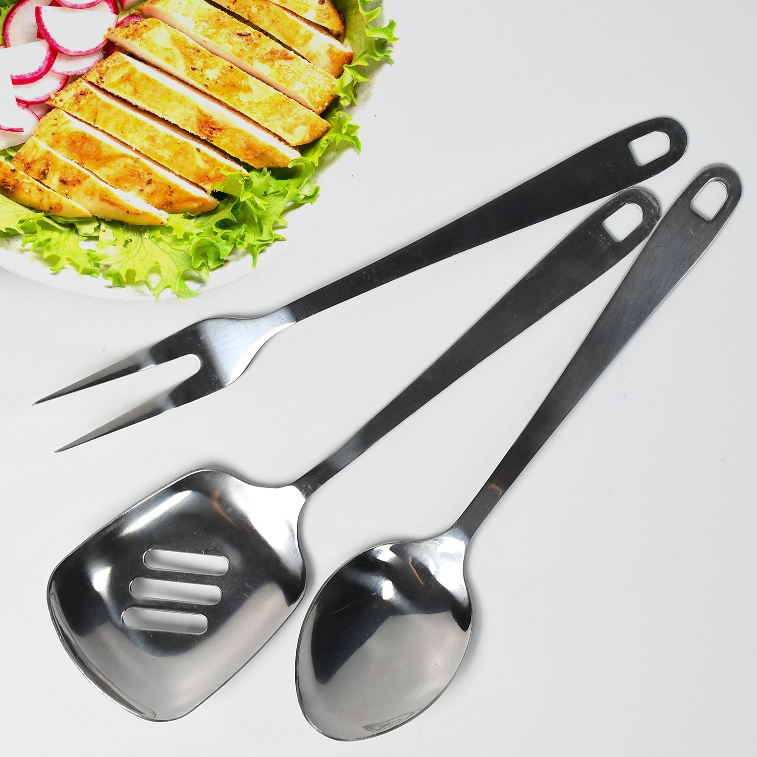 Premium High-Quality 3-Piece Serving & Cooking Spoon Set - Discount Karo