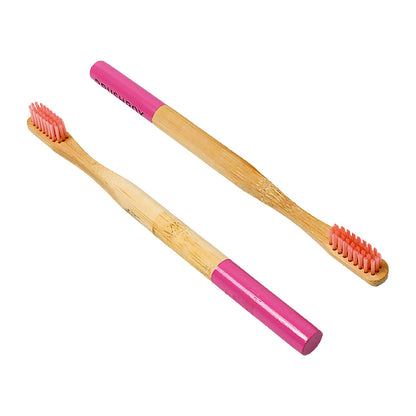 Bamboo Wooden Toothbrush Soft Bristles Toothbrush Wooden Child Bamboo Toothbrush Biodegradable Manual Toothbrush for Adult, Kids (2 Pc With Cover) - Discount Karo