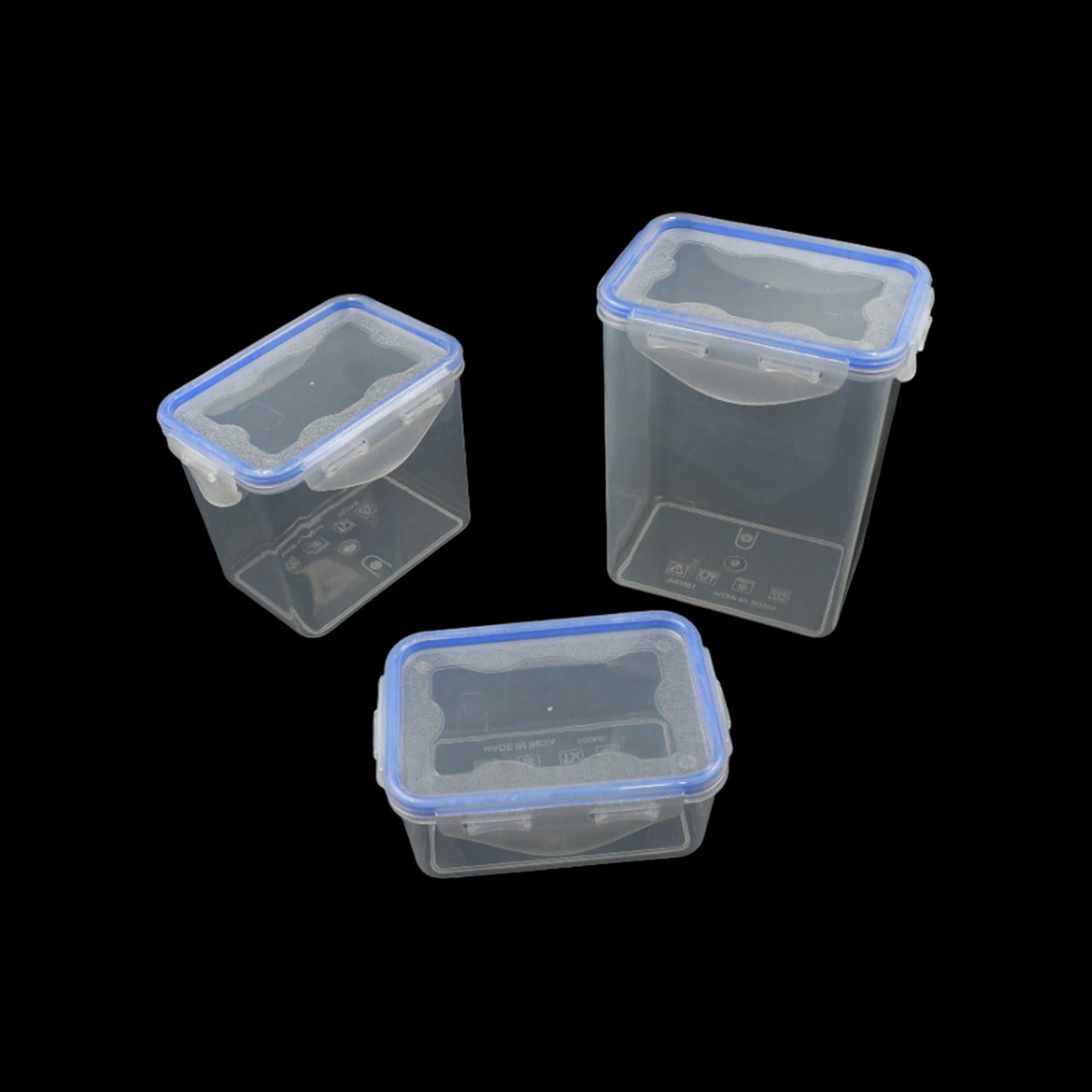 Kitchen Storage Container Set with Food Grade Plastic and Air Seal Lock Lid for Storage of Grocery, Spices, Dry fruits Use For Home, Office, Restaurant, Canteens (3 Piece Set) - Discount Karo