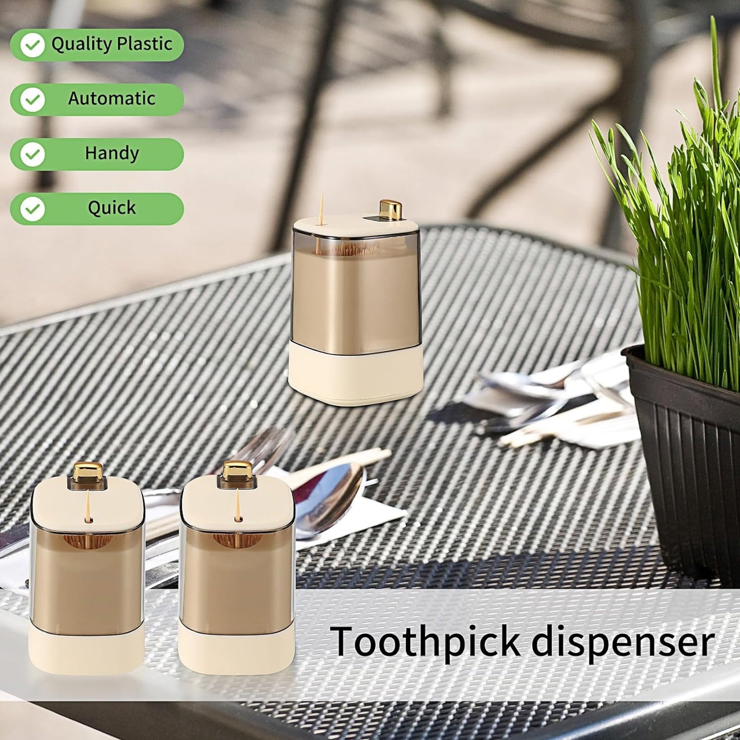 Toothpick Holder Dispensers, Automatic Toothpicks Container, Toothpicks Storage Dispensers Box, for Home Living room Kitchen Restaurant (1 Pc) - Discount Karo