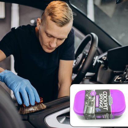 Cockpit Sponge - Polishing Sponge Cleaning Sponge Foam Perfect for Car Polish, Dust Cleaner Car Accessories for Women Men Car Cleaning Supplies Auto Detailing Tools, Sponge Perfect for Car Polish, Paint Care, Washing (1 Pc)