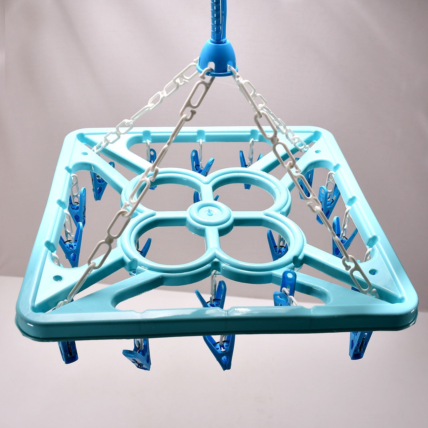 7285  Sqaure Portable & Rotatable Clips Cloth Hanger 