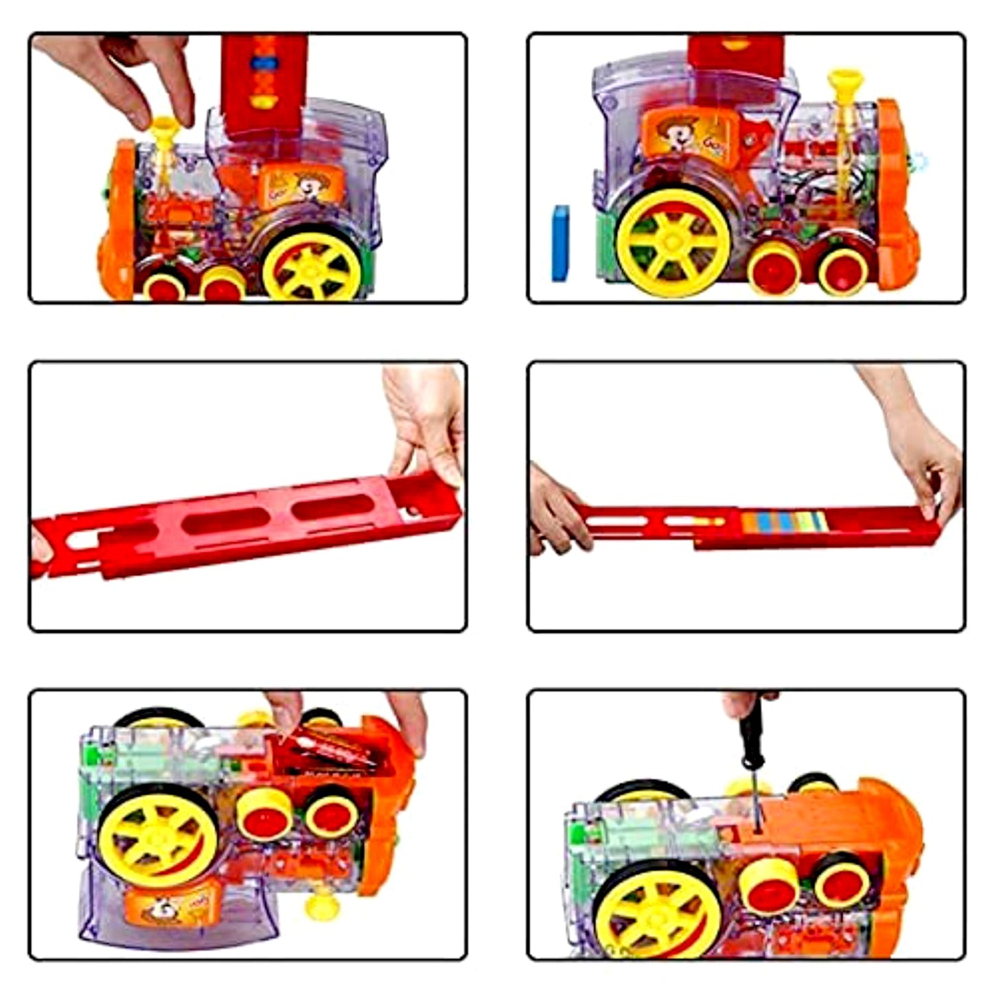 Play Game Transparent Funny Train Engine with Blocks Set 60 Blocks Toy with Music and Lights Automatic Blocks Toy Train Set for Kids ( Batteries not included) - Discount Karo