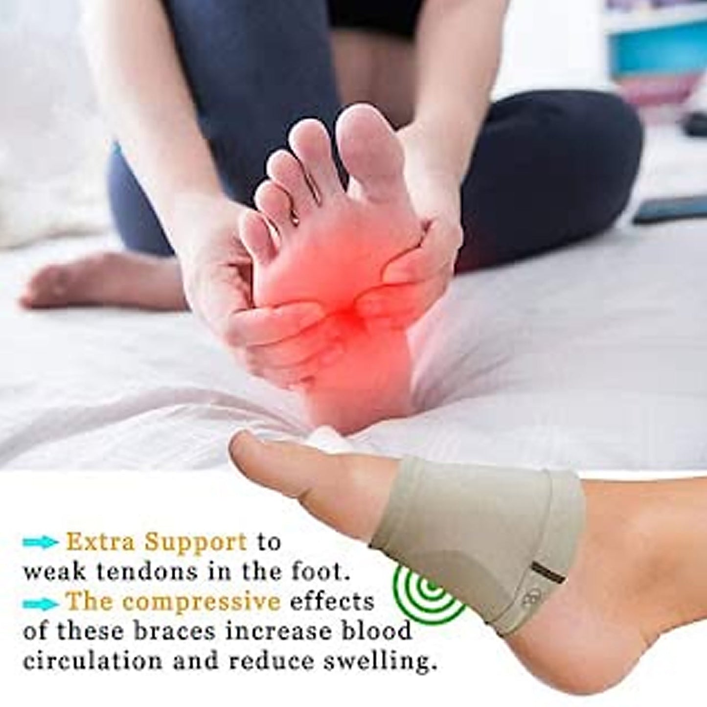 Foot Arch Support for Men & Women | Medial Arch Support for Flat Feet Correction Sleeve with Cushion | Plantar Fasciitis Leg Foot Pain Relief Product | Foot Care for Orthopedic Shoes Slippers, (1 Pair) - Discount Karo