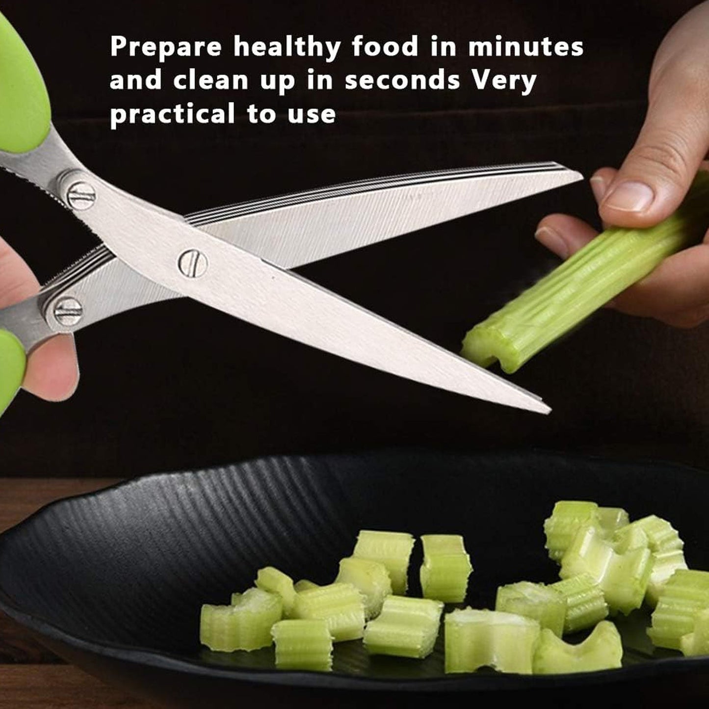 Multifunction Vegetable Stainless Steel Herbs Scissor with 3 Blades - Discount Karo