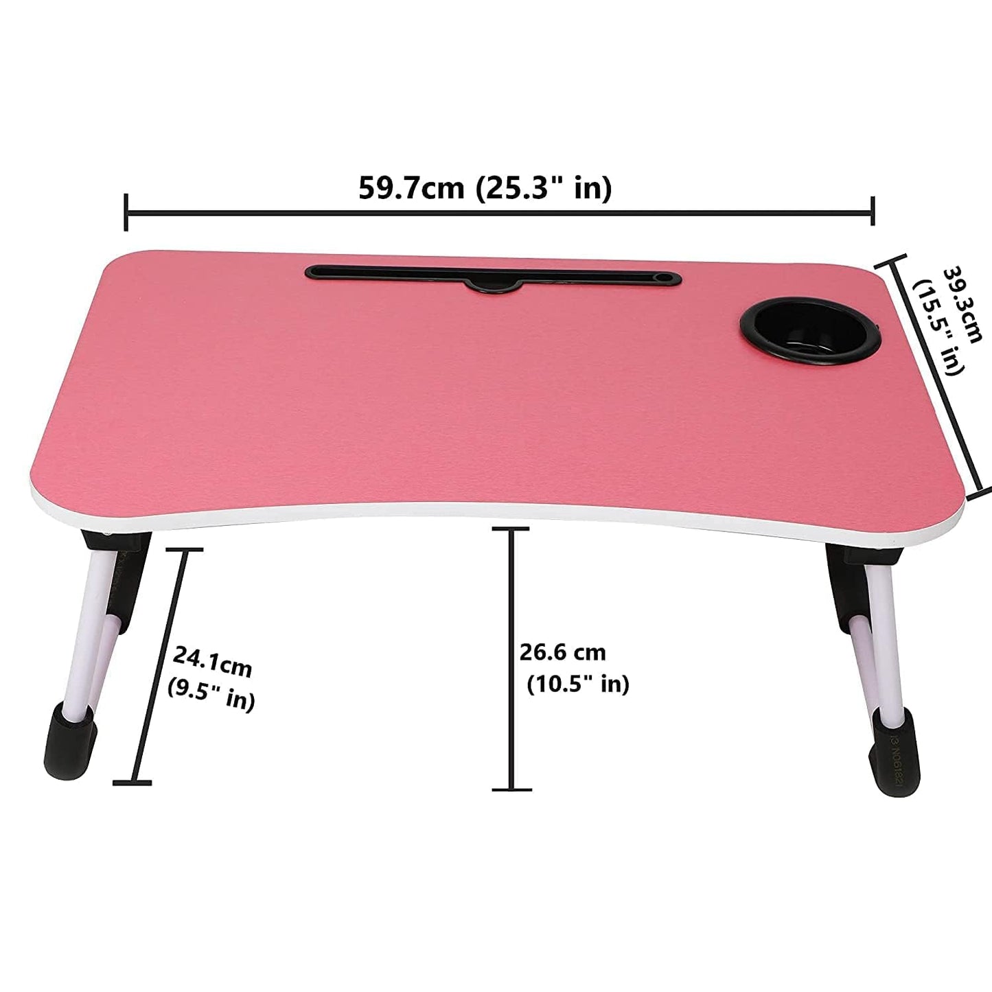 4494 Multi-Purpose Laptop Desk for Study and Reading with Foldable Non-Slip Legs Reading Table Tray , Laptop Table ,Laptop Stands, Laptop Desk, Foldable Study Laptop Table ( PINK ) 