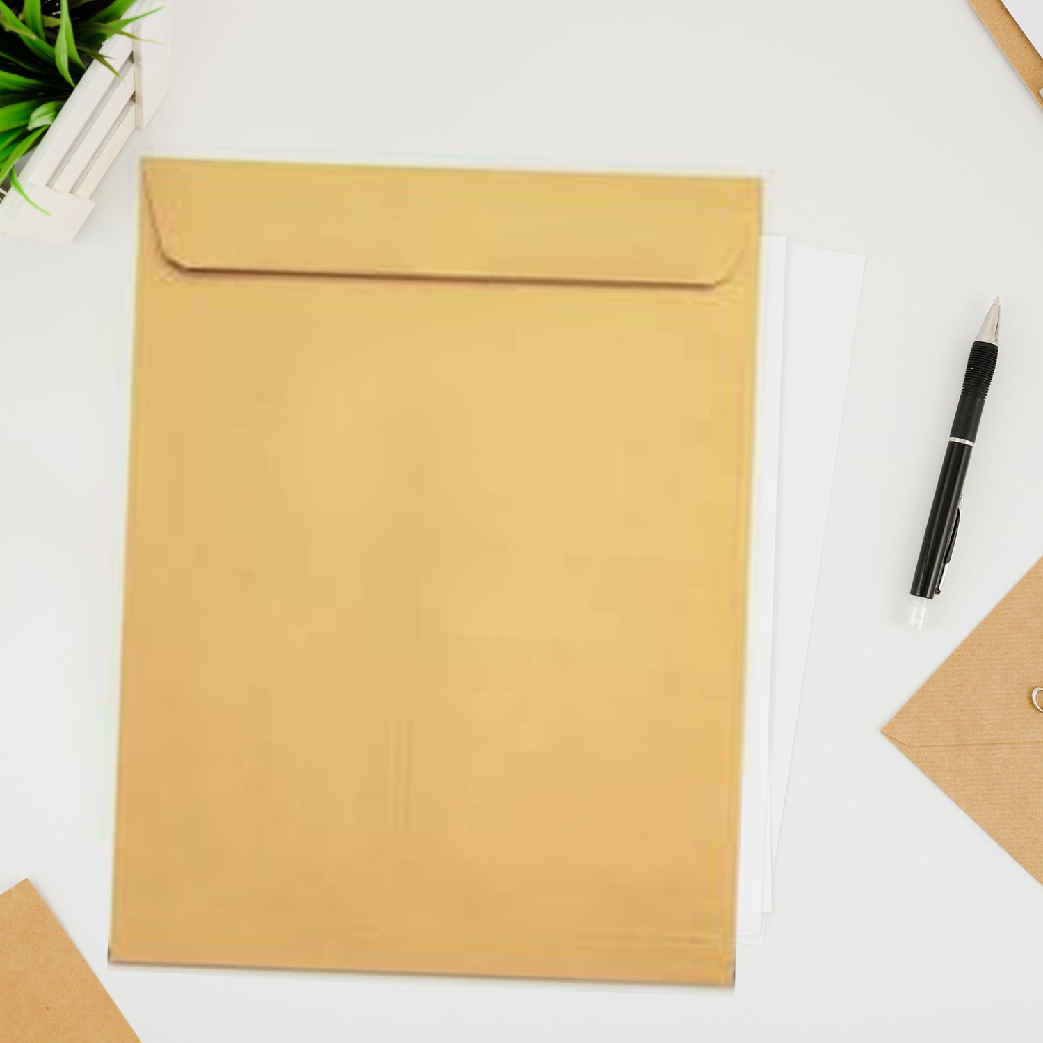 Kraft Envelopes, 16 x 14.5 Inch, Brown Envelopes, Envelopes, Card Envelopes, Kraft Paper Envelopes, Invitation Envelopes, Postcard Envelopes, Quick Self Seal, Stationery For General, Office (1 Pc ) - Discount Karo