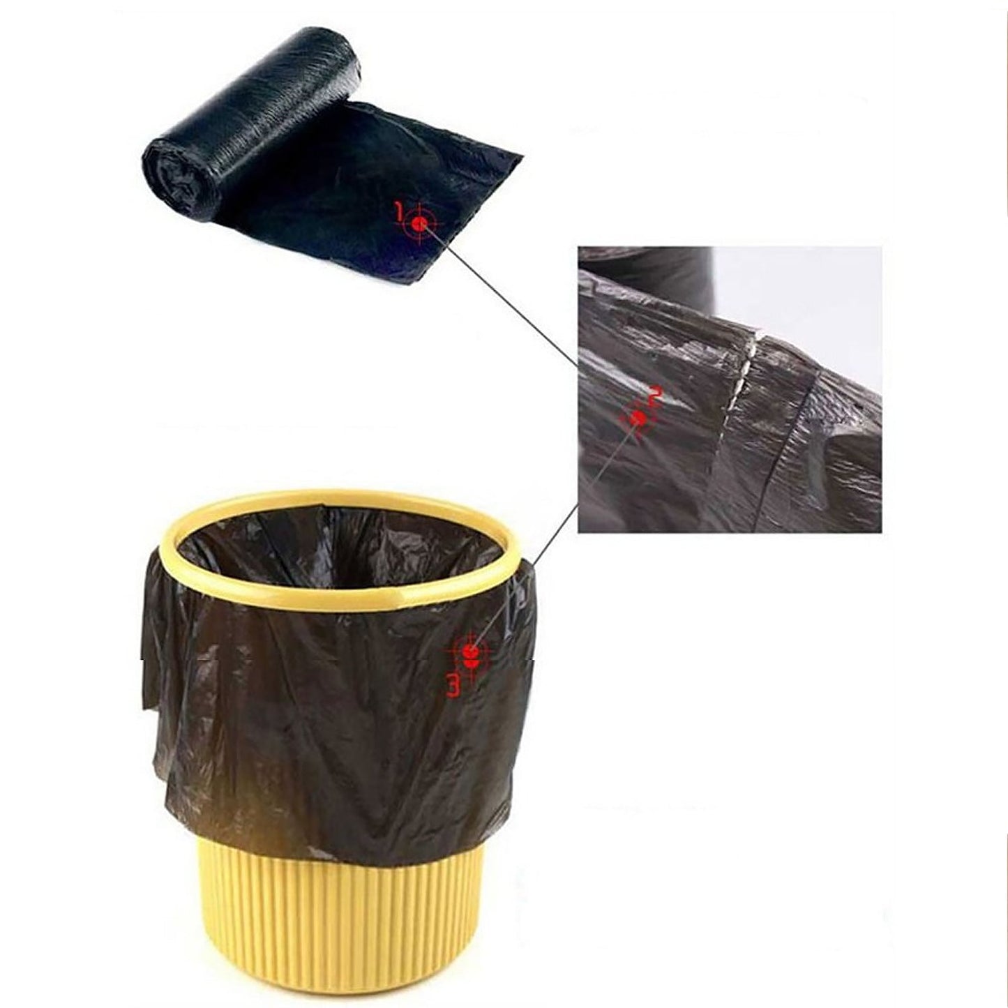 Black Garbage Bags / Dustbin Bags / Trash Bags 45x50cm (1Pc) - Discount Karo