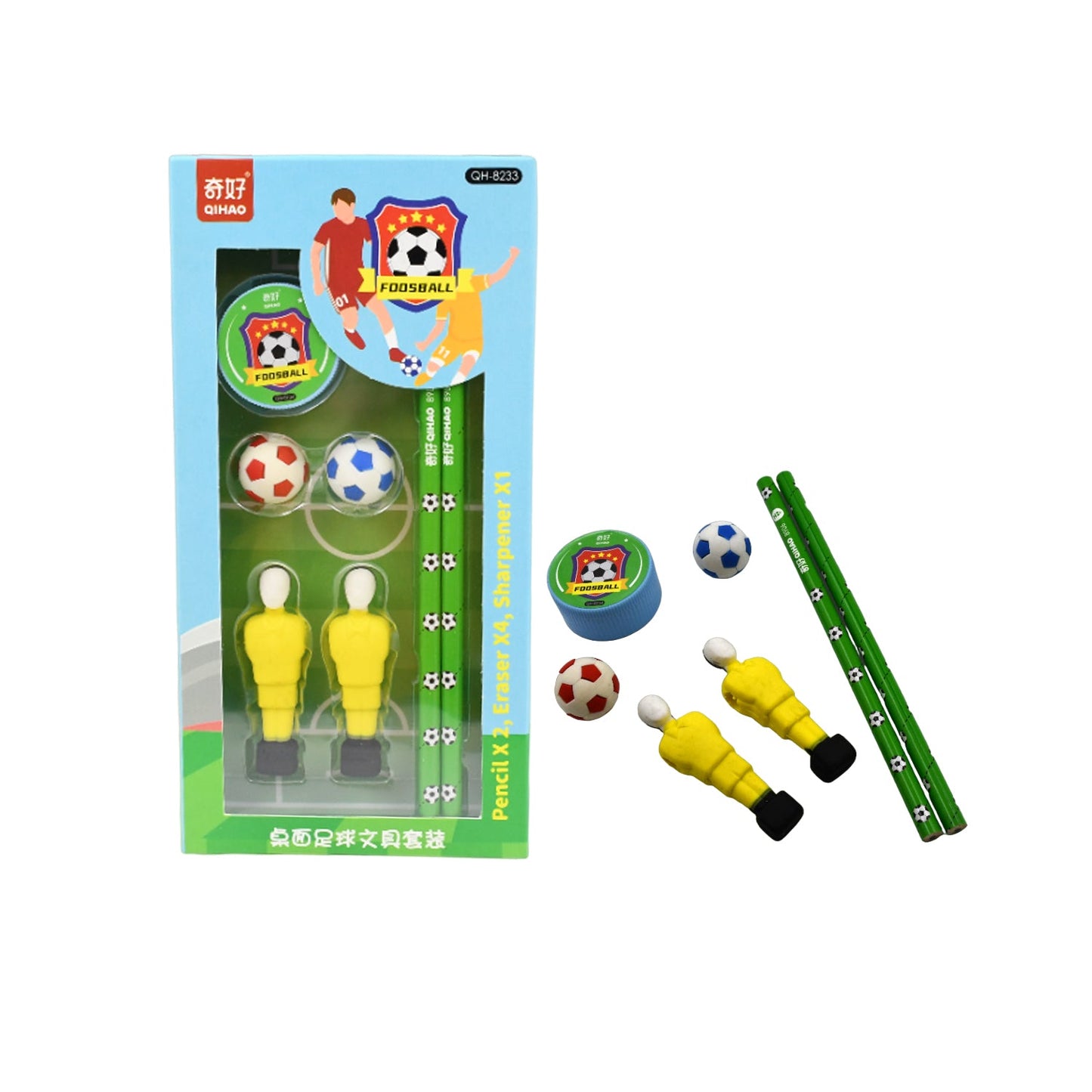 Stationary Kit Football & Basketball Theme Stationary Set For Kids, Pencil, Sharpener, Eraser Set For Kids, Boys & Girls, Birthday Return Gift Stationary Set - Discount Karo