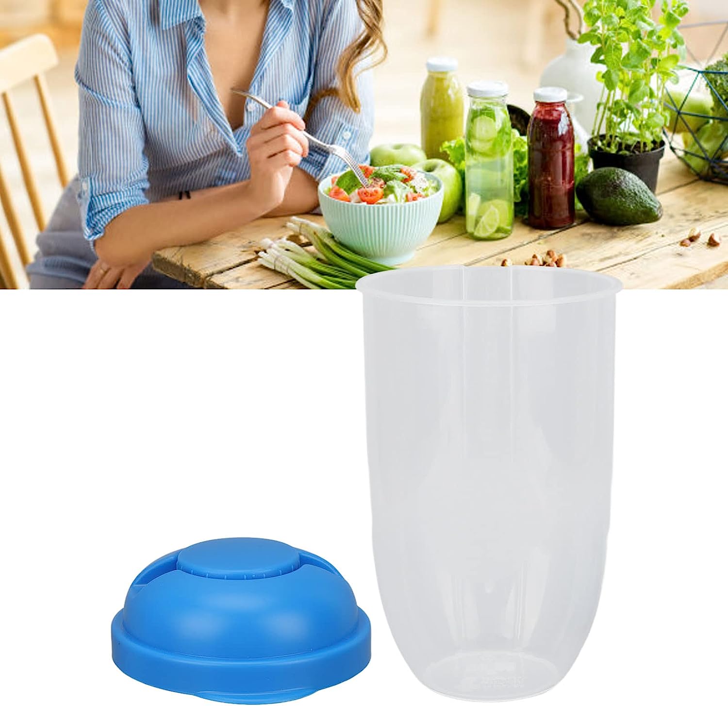 Fruit and Vegetable Salad Cups Easy Clean Salad Mixing Cup for Business People for Business Travel (1Pc) - Discount Karo