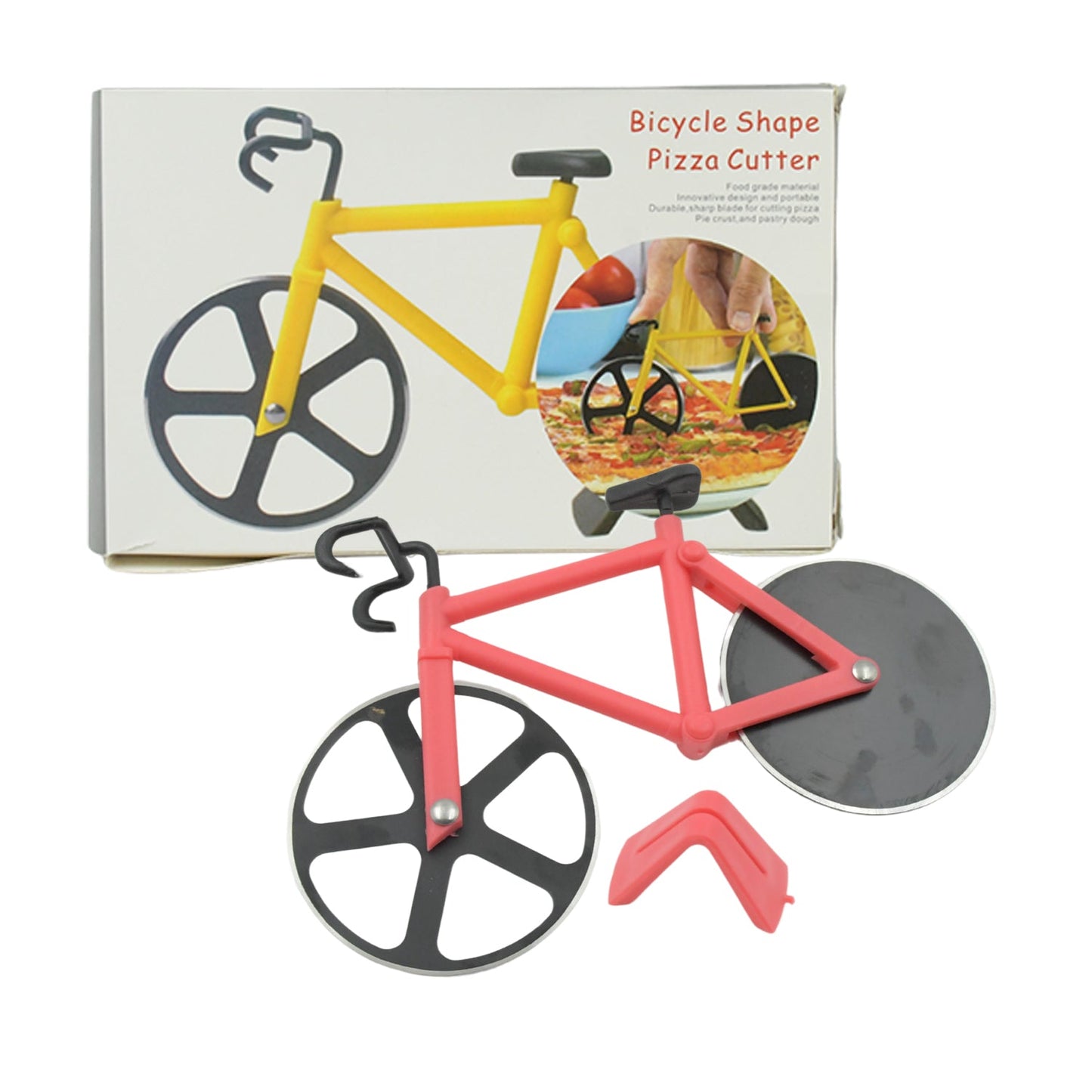 Bicycle Pizza Cutter (1 Pc): Stainless Steel, Unbreakable Handle - Discount Karo