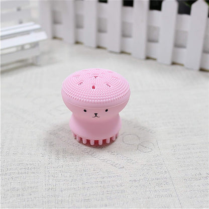 Cute Octopus Shape Silicone Face Scrubber Massager (1 Pc) - Discount Karo