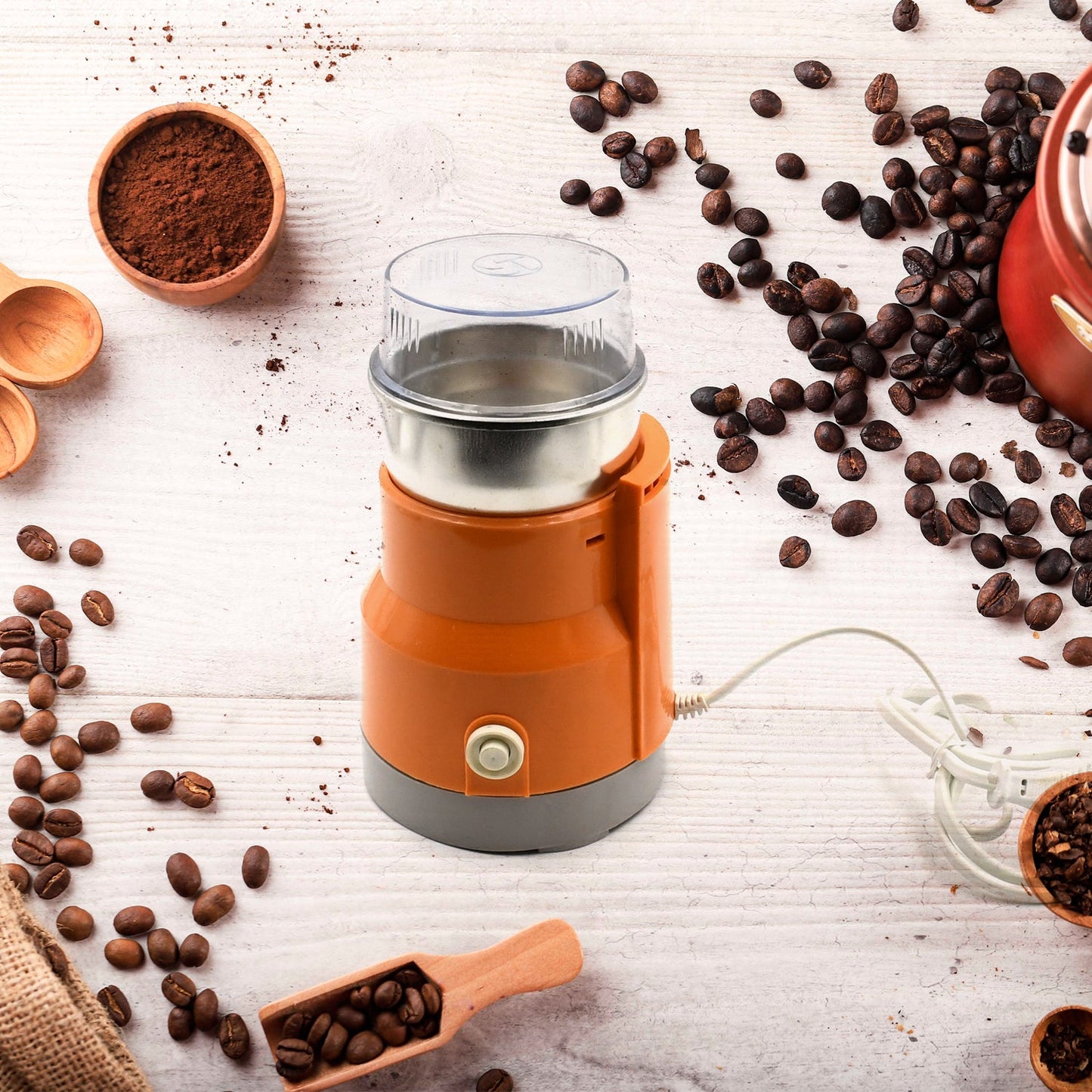 Multi Function Small Food Grinder Grain Grinder, Portable Coffee Bean Seasonings Spices Mill Powder Machine Small Kitchen Appliances for Home and Office - Discount Karo