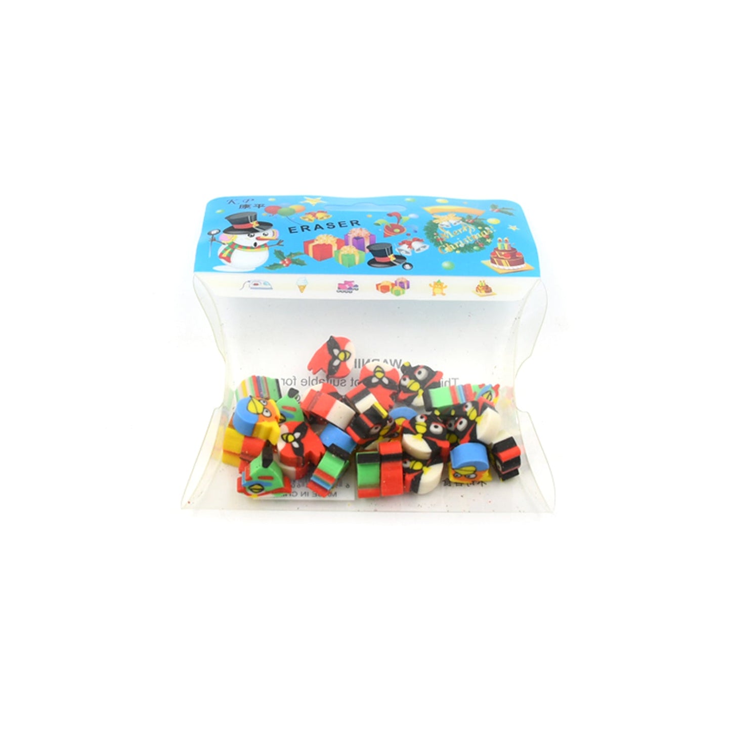 Fancy & Stylish Colorful Erasers, Mini Eraser Creative Cute Novelty Eraser for Children Different Designs Eraser Set for Return Gift, Birthday Party, School Prize (28 Pcs In 1 Packet) - Discount Karo