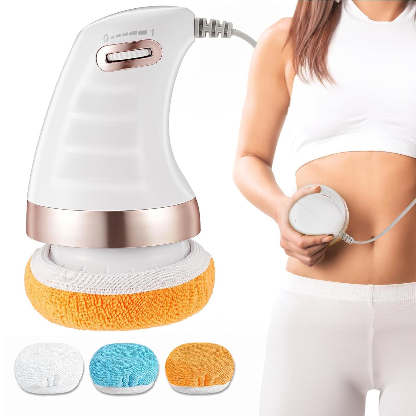 Body Massager Shaping Machine | Body Sculpting Massager with 3 Washable Pads |Adjustable Speeds | Electric Handheld Massager for Belly, Waist, Legs, Arms, Butt (1 Pc) - Discount Karo