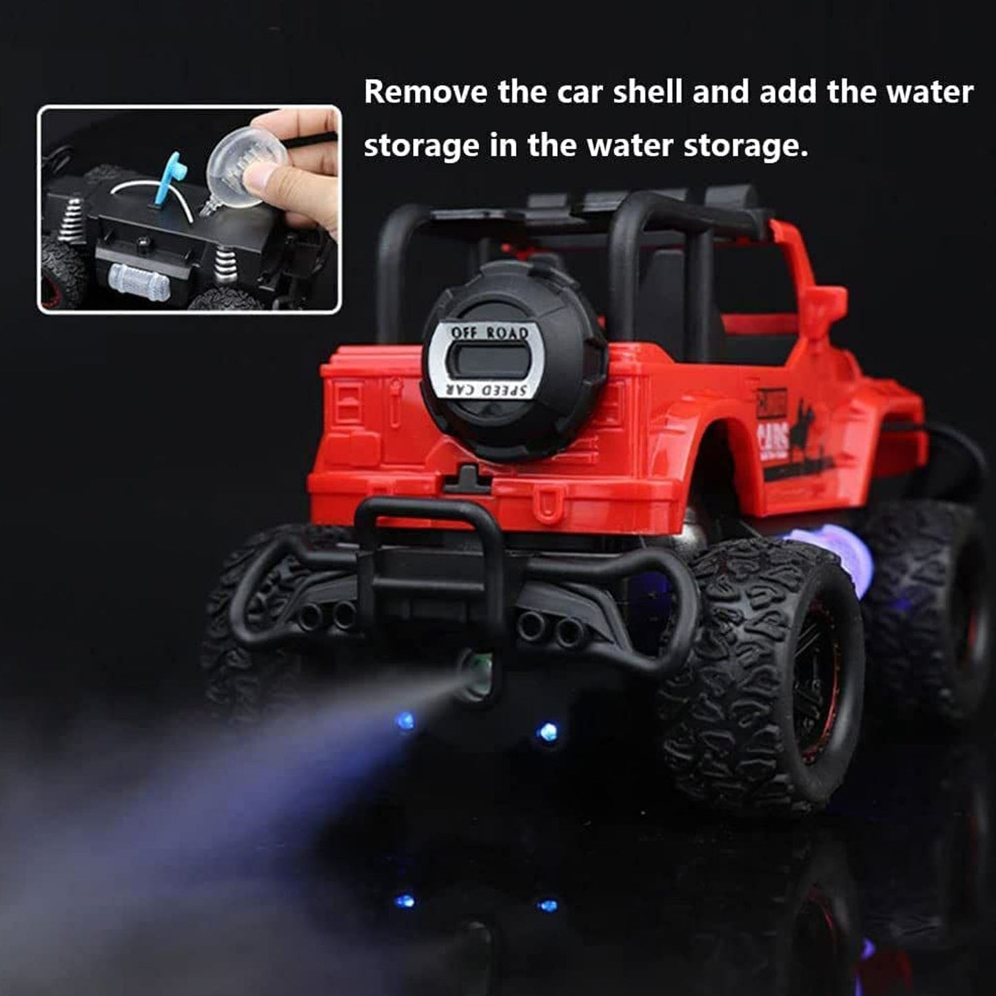 Mist Spray Race Car Toy Off Road Speed Car With Smoke (Water Sprayer Mist With Light) High Strength Climbing Power & Smoke Effect (Color May Vary), Kids - Discount Karo