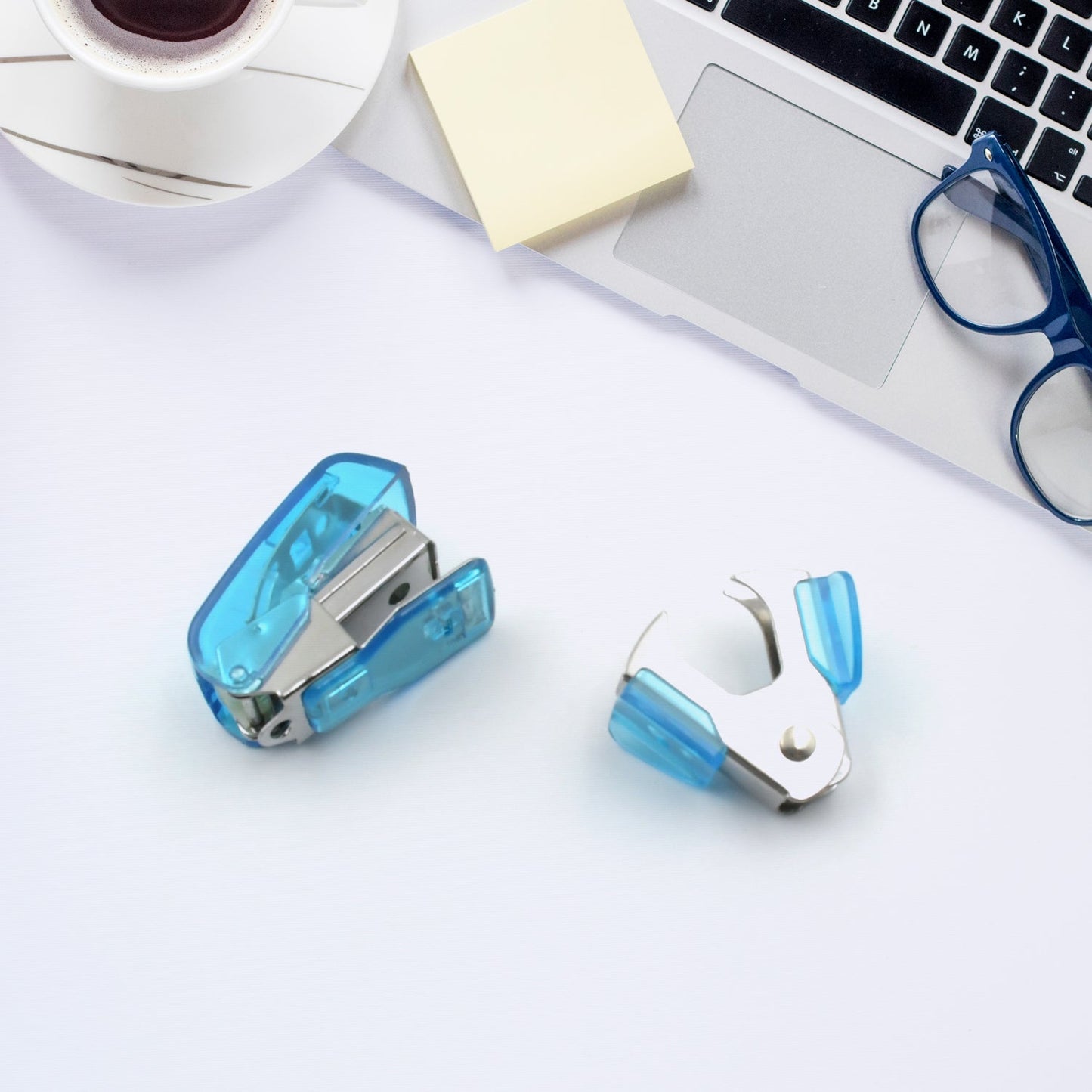 Mini Office Stationery Set -  Stapler, Scissors, Paper Clips, Tape Dispenser, Transparent Tape, And Staples - Discount Karo