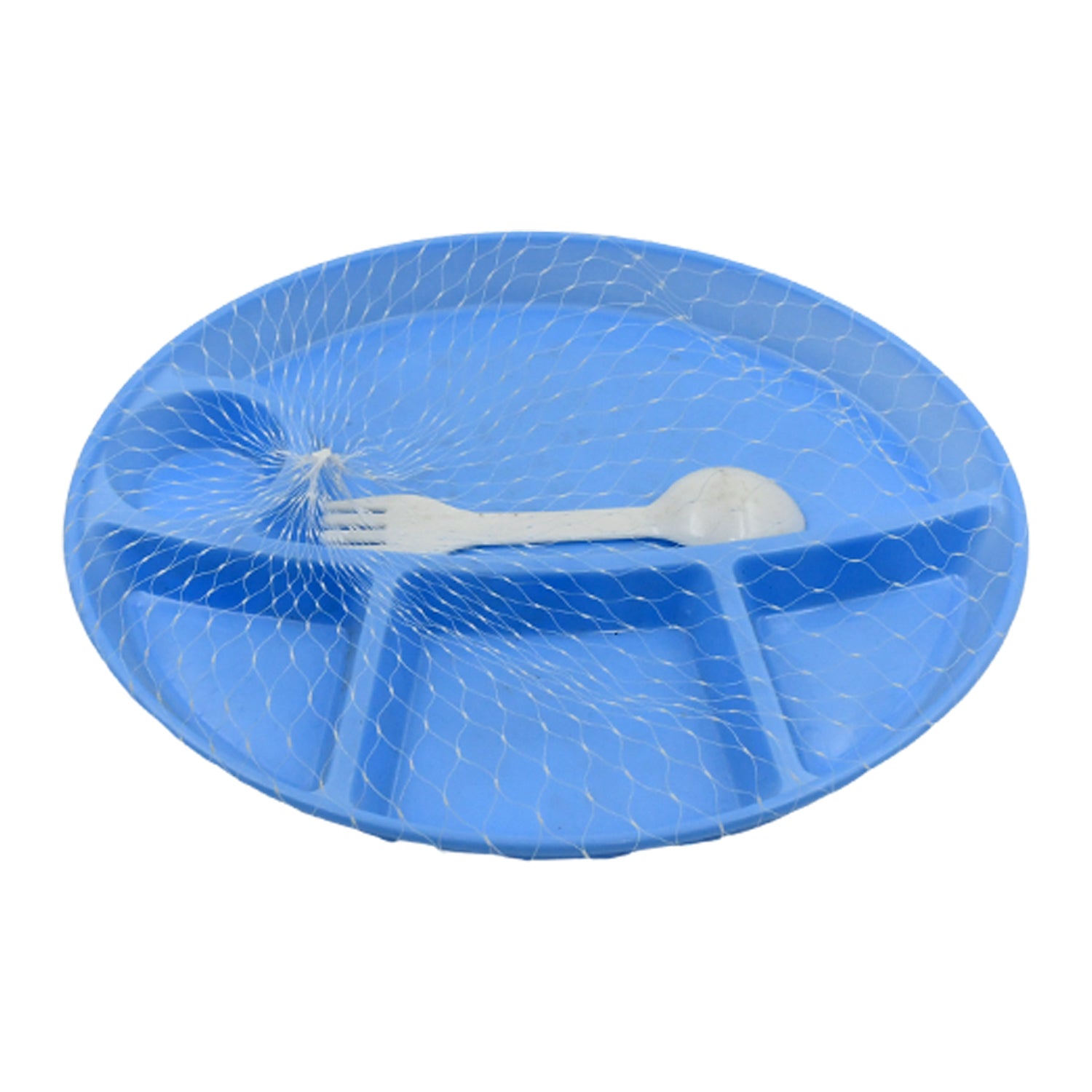 Plastic Food Plates / Biodegradable 5 Compartment Plate With Spoon for Food Snacks / Nuts / Desserts Plates for Kids, Reusable Plates for Outdoor, Camping, BPA-free (1 Pc) - Discount Karo