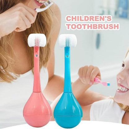 Toothbrush - Soft Bristle Toothbrush - 3-Sided Training Toothbrush With Silicone Head, Inverted Cleaning Toothbrush for Aged 2-12, Children's Cleaning (1 Pc) - Discount Karo