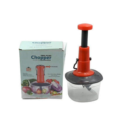 Manual Food Chopper (650ml): 3 Stainless Steel Blades, Locking System, Anti-Slip Base - Discount Karo