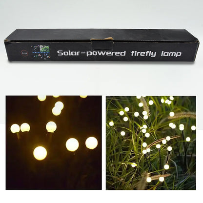 Solar Garden Lights, Solar - Powered Firefly Lamp, New Upgraded Solar Firefly Lights Outdoor Waterproof, Solar Outdoor Decorative Lights for Yard Gardening Patio Backyard Pathway Décor (2 PCS Set 12 LED (Warm Light)) - Discount Karo