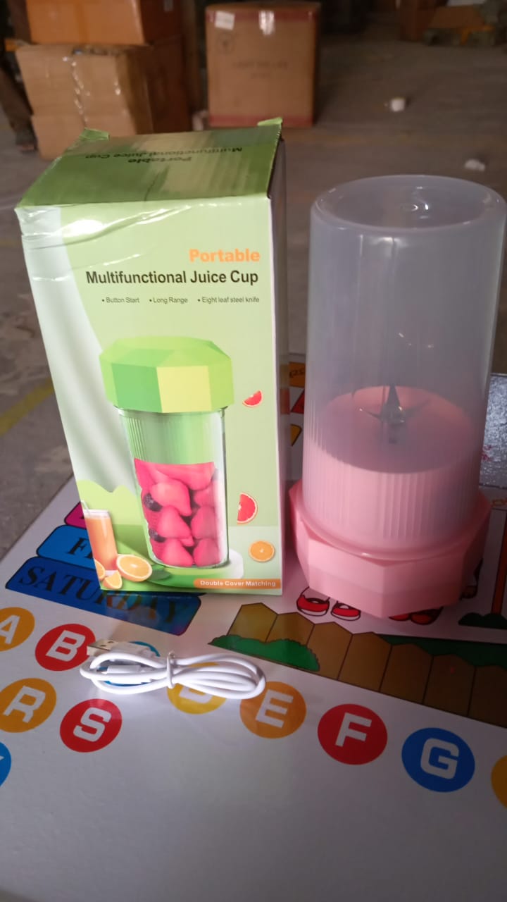 Portable Multifunctional Electric Juicer Cup, USB Juice Maker 6 blade (350 ML) - Discount Karo