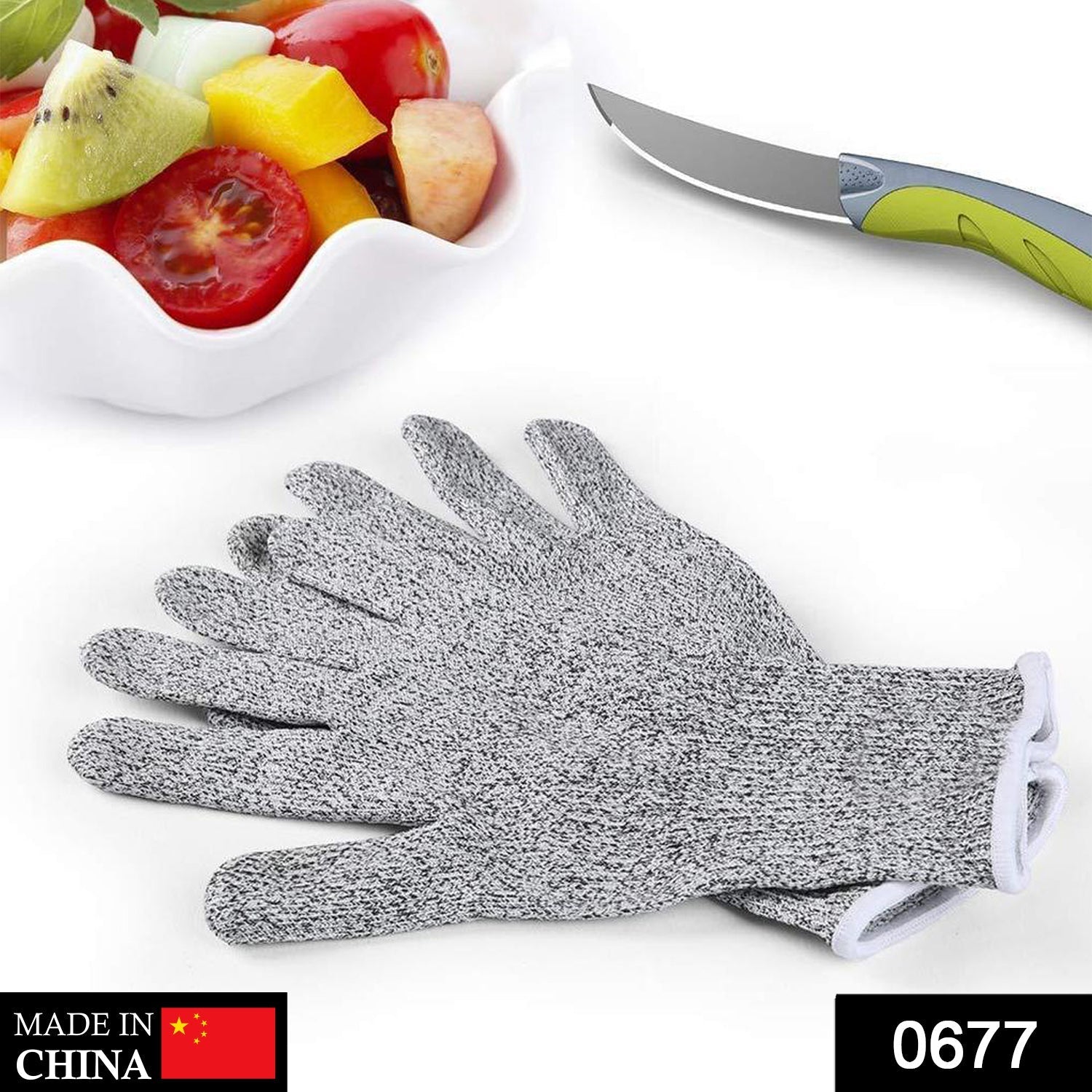 0677 Anti Cutting Resistant Hand Safety Cut-Proof Protection Gloves  (Multicolour) 