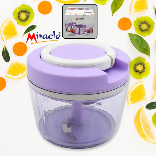 Miracle Ring Chopper, Quick Handy Chopper, Vegetable and Fruit Chopper With Lid | Chop in 10 Seconds | Mini Portable Food Processor for Kitchen with 3 Blades for Effortless Chopping of Onion, Veggies - Discount Karo