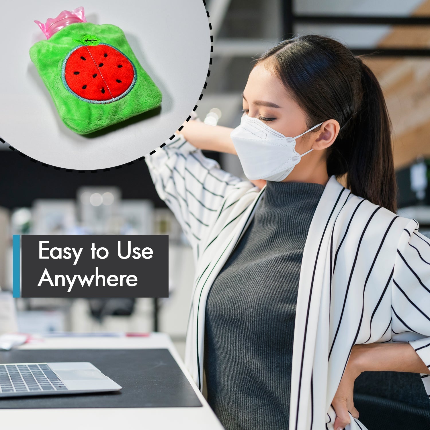 Watermelon small Hot Water Bag with Cover for Pain Relief, Neck, Shoulder Pain and Hand, Feet Warmer, Menstrual Cramps. - Discount Karo