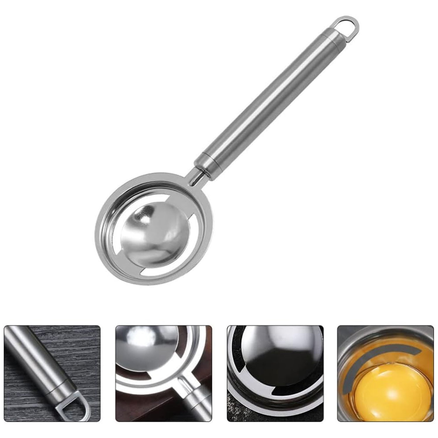 kitchen tools Egg Yolk White Separator Stainless Steel Egg White Separator Tools Eggs Yolk Filter Gadgets Kitchen Gadgets Separating Funnel Spoon Egg Divider Tools - Discount Karo