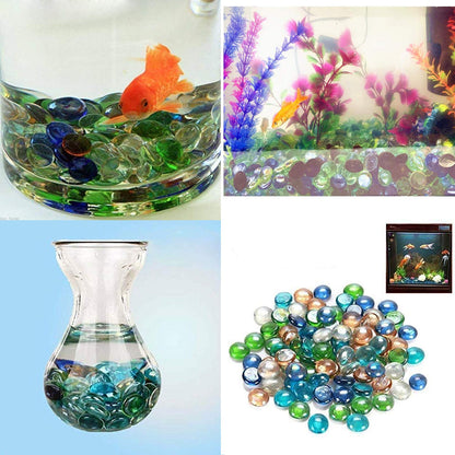 4980 Glass Gem Stone, Flat Round Marbles Pebbles for Vase Fillers, AttrDraft pebbles for Aquarium Fish Tank. 