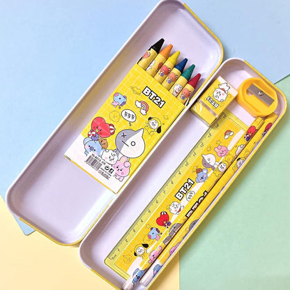 Stationery Kit for Kids - Stationery Set, Includes Metal Pencil Box, Sharpener, Pencil and Eraser Set, School Supply Set, Birthday Return Gift for Kids, Boys, Girls (12 pc Set) - Discount Karo