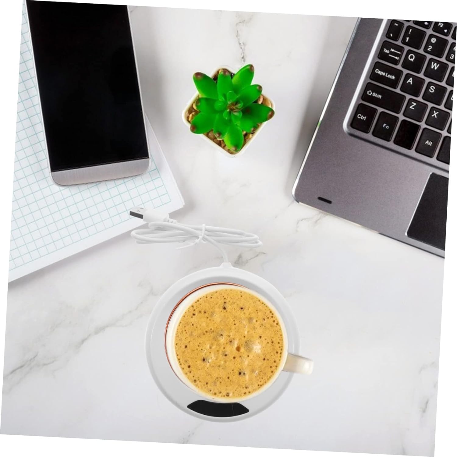 USB Warm Coaster Heated Coffee Mug Portable Office Desk Portable Cup, Heater Coffee Mug Warmer Electric Cup Warmer (1 Pc) - Discount Karo