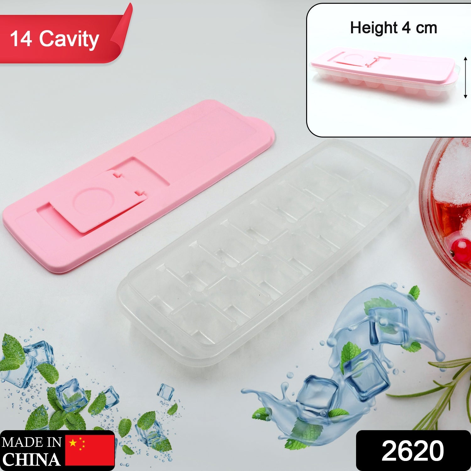 Ice Cube Trays, Ice Tray Food Grade Flexible Silicone Ice Cube Tray Molds with Lids, Easy Release Ice Trays Make 14 Ice Cube, Stackable Dishwasher Safe - Discount Karo