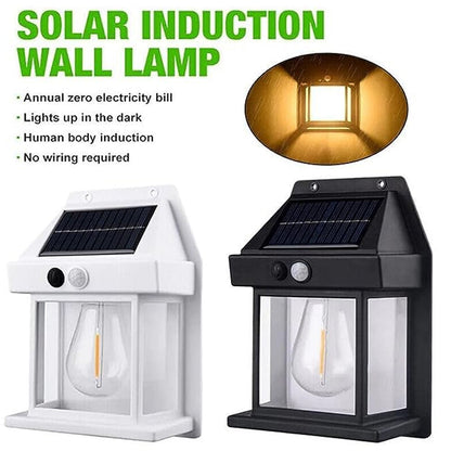 Solar Wall Lights / Lamp Outdoor, Wireless Dusk to Dawn Porch Lights Fixture, Solar Wall Lantern with 3 Modes & Motion Sensor, Waterproof Exterior Lighting with Clear Panel (1 Pc ) - Discount Karo