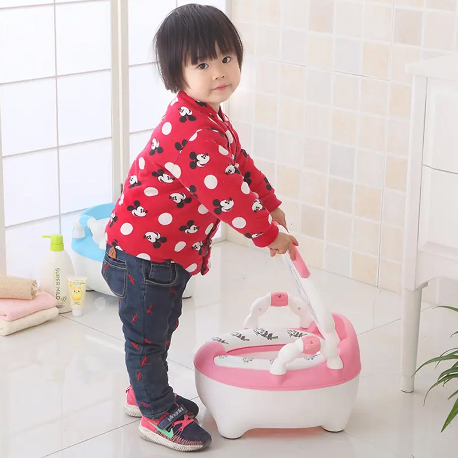 Baby portable Toilet, Baby Potty Training Seat Baby Potty Chair for Toddler Boys Girls Potty Seat for 1+ year child - Discount Karo