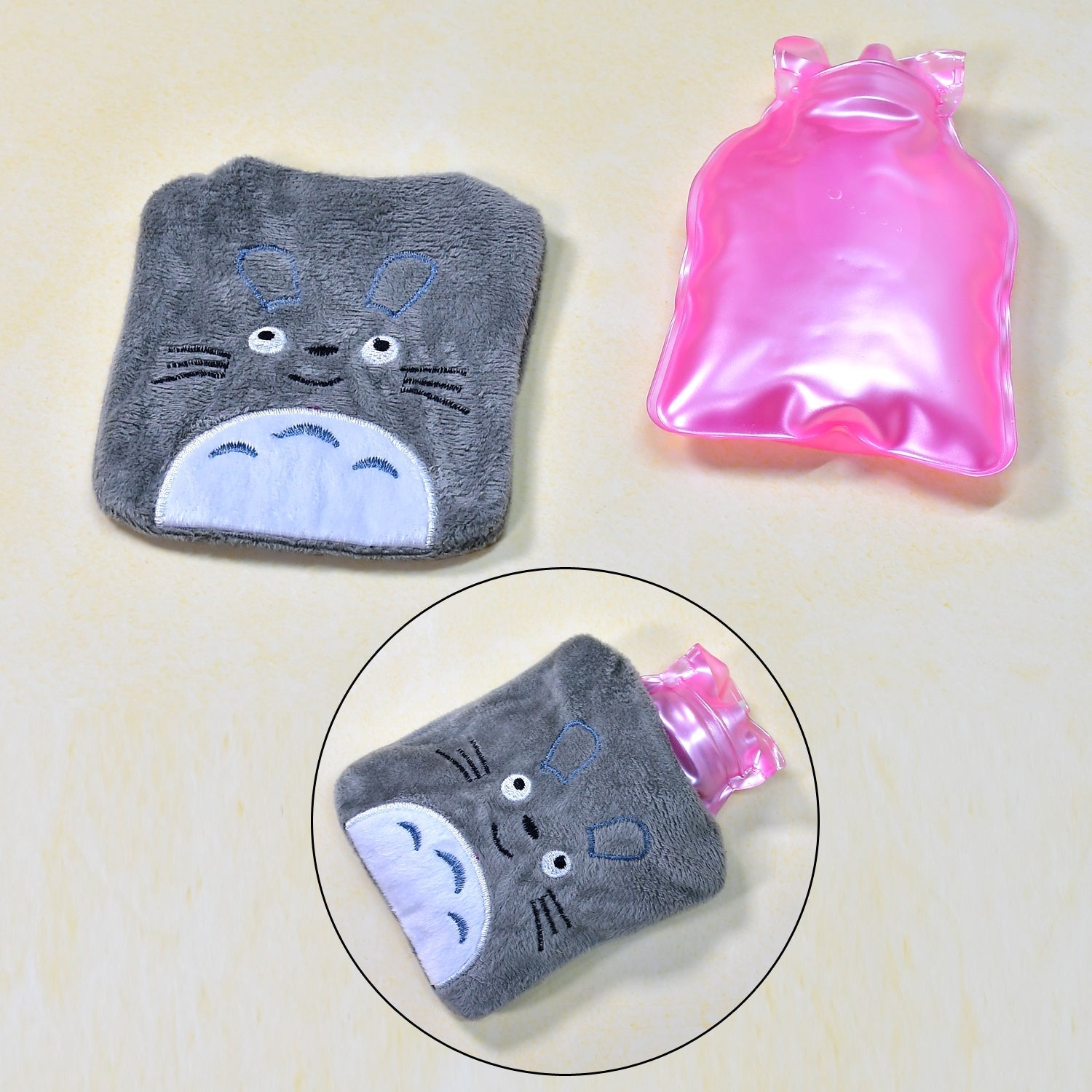 Totoro Cartoon Small Hot Water Bag with Cover for Pain Relief - Discount Karo